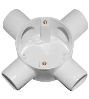 4 Way Junction Box-500x554 20mm or 25mm 4-Way Junction Box (20/Pack)